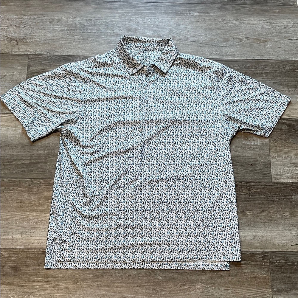 Source Unknown Geometric Print Polo Shirt